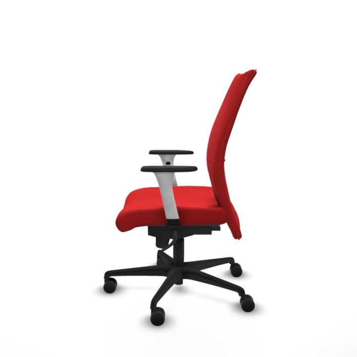 Albacete confidente sincro similpiel rojo brazos 1D blancos base nailon ruedas 65 mm nailon