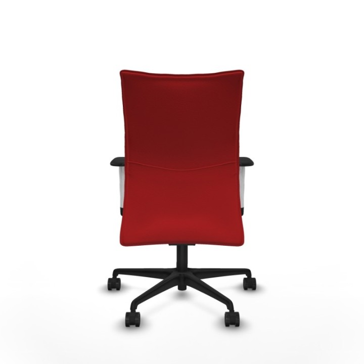 Albacete confidente sincro similpiel rojo brazos 1D blancos base nailon ruedas 65 mm nailon