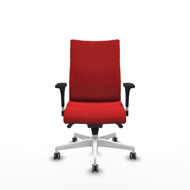 Albacete confidente sincro similpiel rojo brazos 1D base blanca ruedas 65mm engomadas