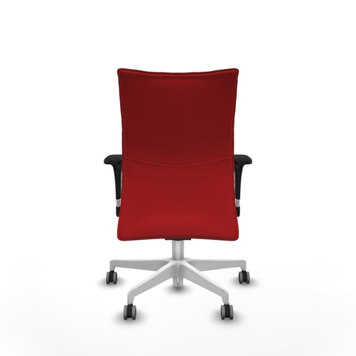 Albacete confidente sincro similpiel rojo brazos 1D base blanca ruedas 65mm engomadas