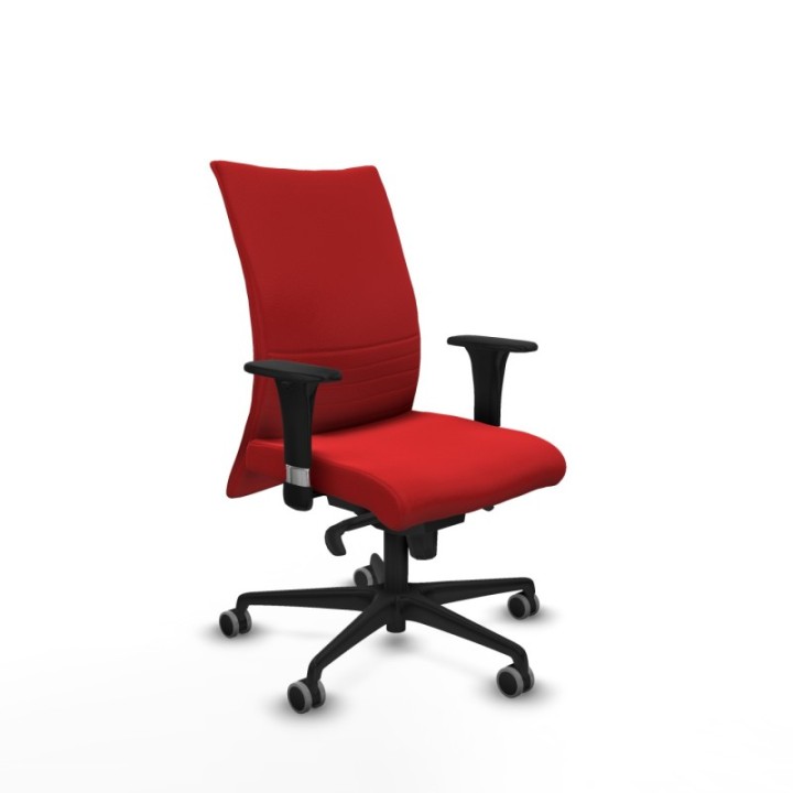 Albacete confidente sincro similpiel rojo brazos 1D base nailon ruedas 65mm engomadas