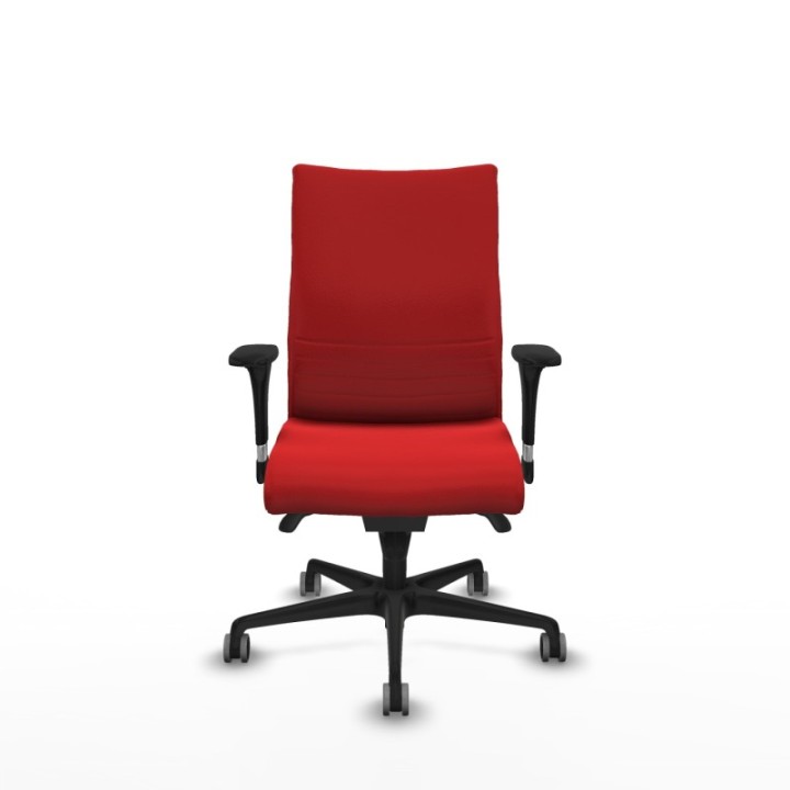 Albacete confidente sincro similpiel rojo brazos 1D base nailon ruedas 65mm engomadas