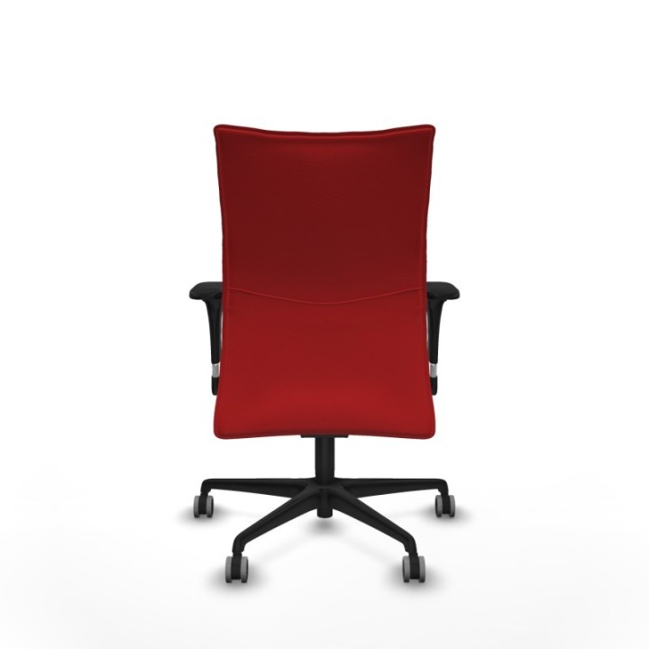 Albacete confidente sincro similpiel rojo brazos 1D base nailon ruedas 65mm engomadas