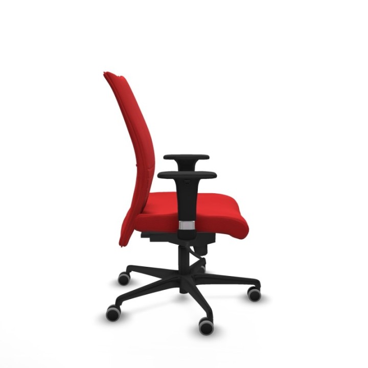 Albacete confidente sincro similpiel rojo brazos 1D base nailon ruedas 65mm engomadas