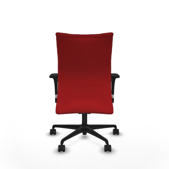 Albacete confidente sincro similpiel rojo brazos 1D base nailon ruedas 65 mm nailon