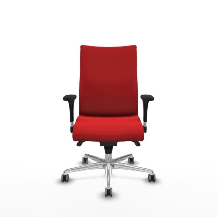 Albacete confidente sincro similpiel rojo brazos 1D base aluminio ruedas 65mm engomadas