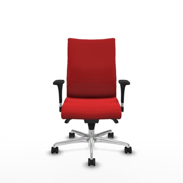 Albacete confidente sincro similpiel rojo brazos 1D base aluminio ruedas 65 mm nailon