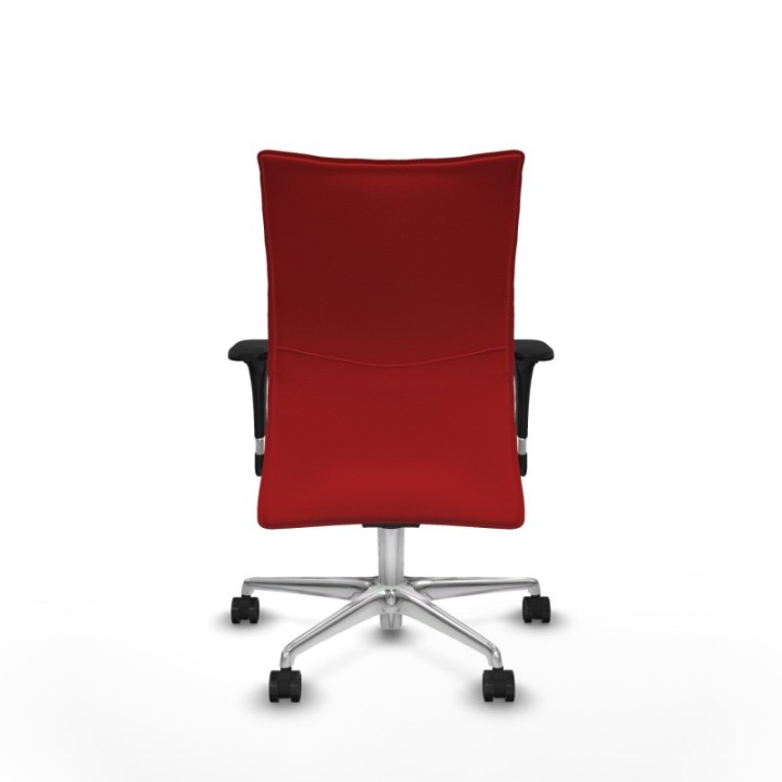 Albacete confidente sincro similpiel rojo brazos 1D base aluminio ruedas 65 mm nailon