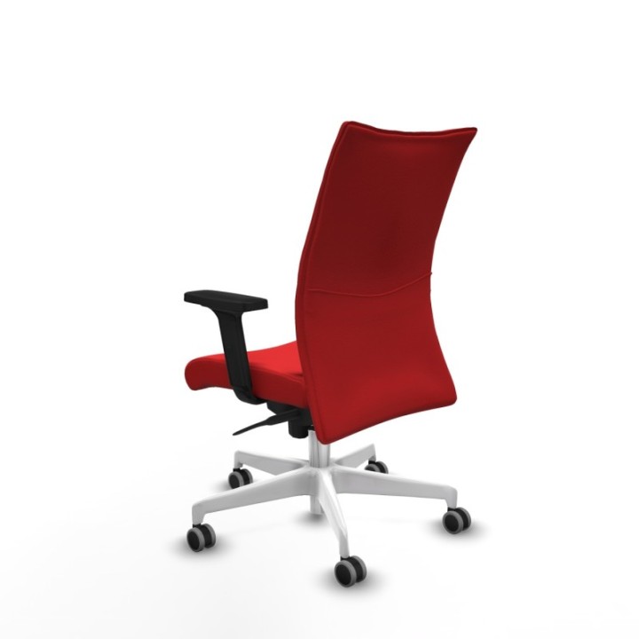 Albacete confidente sincro similpiel rojo brazos 2D base blanca ruedas 65mm engomadas