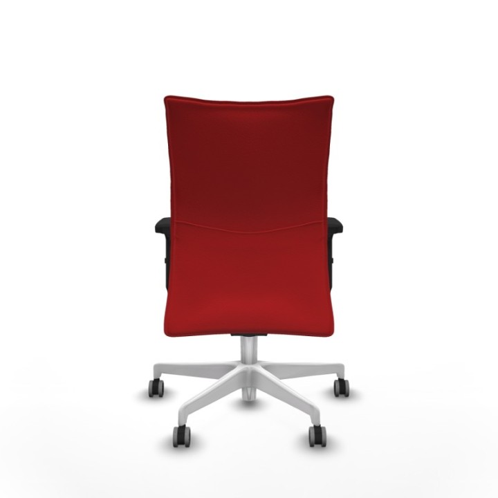 Albacete confidente sincro similpiel rojo brazos 2D base blanca ruedas 65mm engomadas