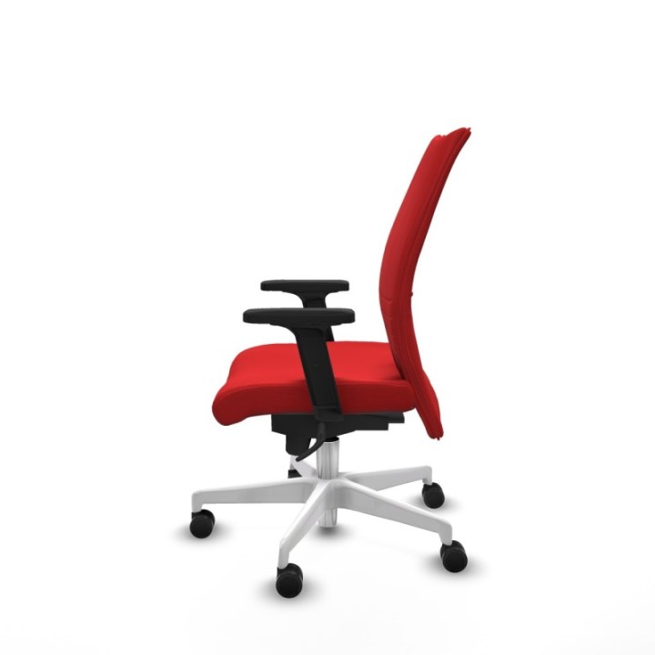 Albacete confidente sincro similpiel rojo brazos 2D base blanca ruedas 65 mm nailon