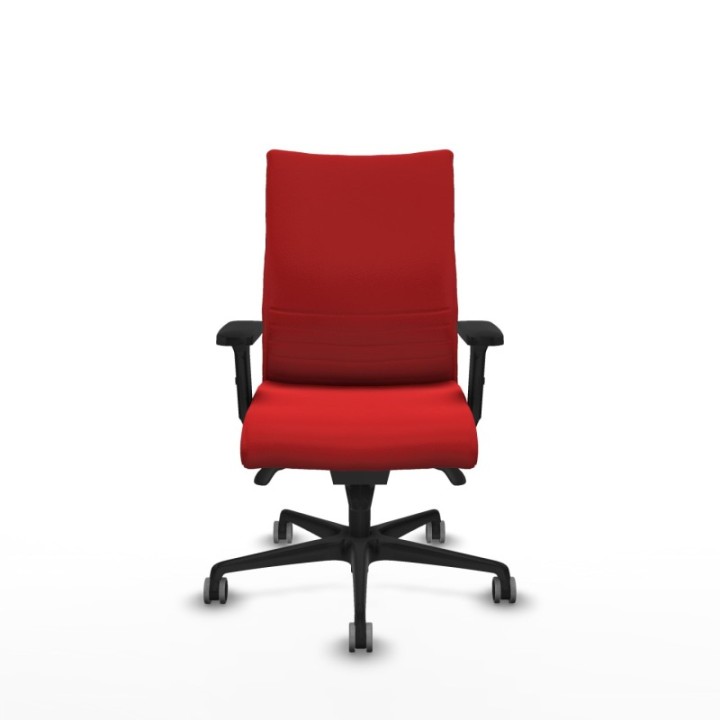 Albacete confidente sincro similpiel rojo brazos 2D base nailon ruedas 65mm engomadas