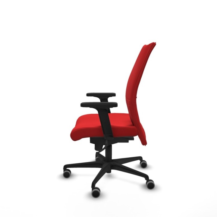 Albacete confidente sincro similpiel rojo brazos 2D base nailon ruedas 65mm engomadas