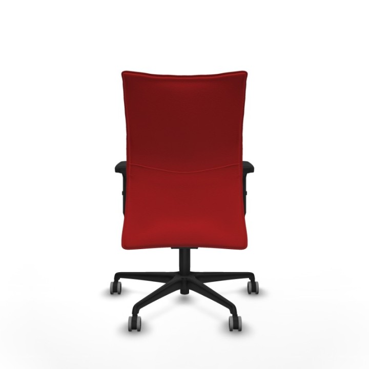 Albacete confidente sincro similpiel rojo brazos 2D base nailon ruedas 65mm engomadas