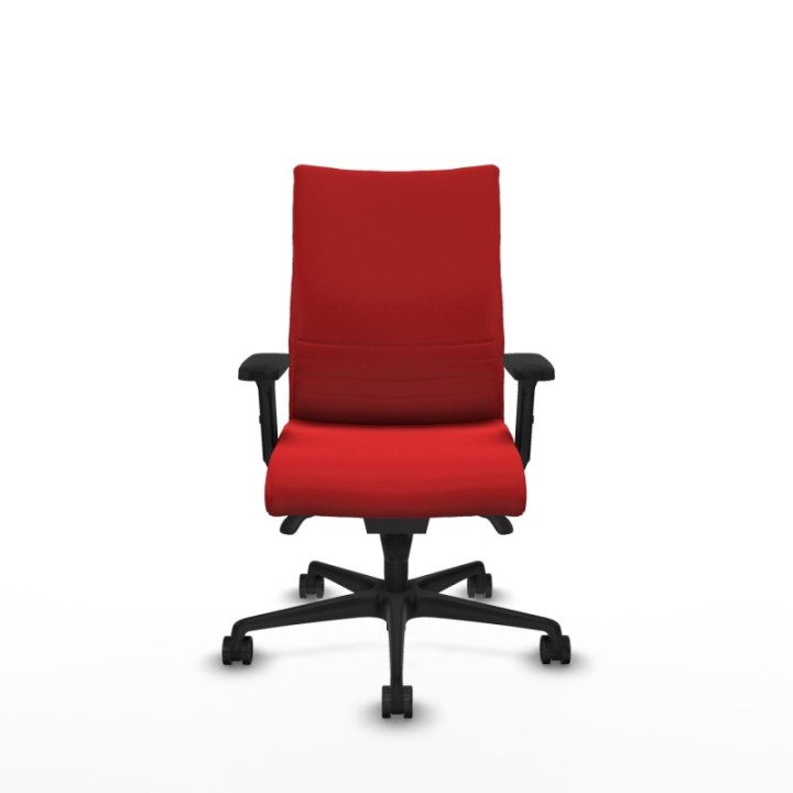 Albacete confidente sincro similpiel rojo brazos 2D base nailon ruedas 65 mm nailon