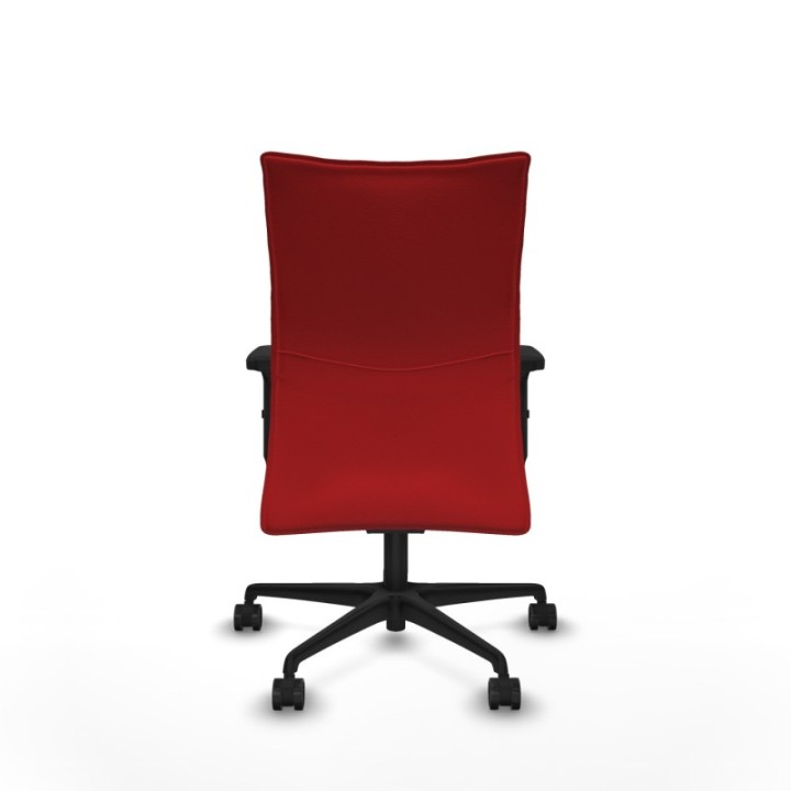 Albacete confidente sincro similpiel rojo brazos 2D base nailon ruedas 65 mm nailon