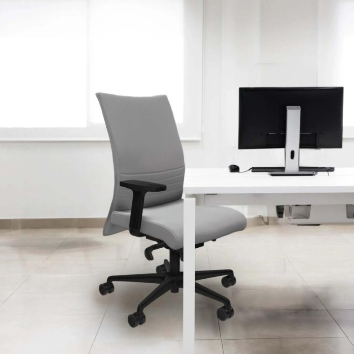 Albacete confidente sincro similpiel rojo brazos 2D base nailon ruedas 65 mm nailon