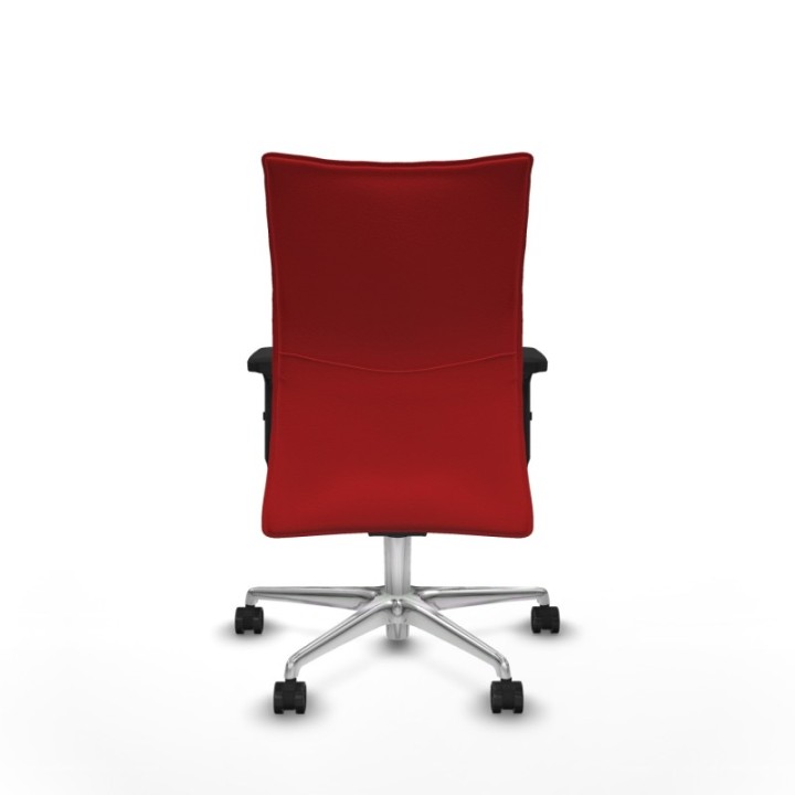 Albacete confidente sincro similpiel rojo brazos 2D base aluminio ruedas 65 mm nailon