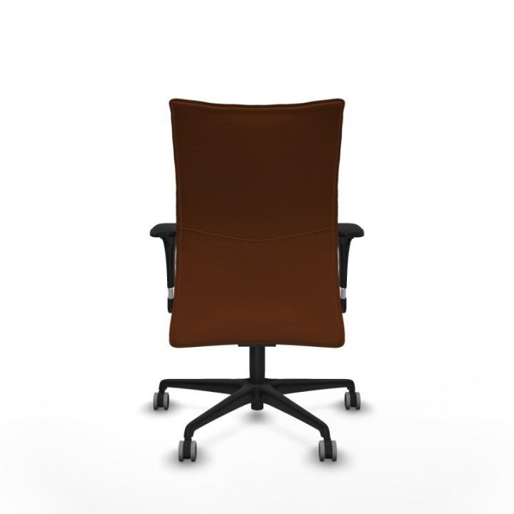 Albacete confidente sincro similpiel marrón brazos 1D base nailon ruedas 65mm engomadas