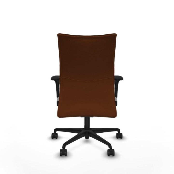 Albacete confidente sincro similpiel marrón brazos 1D base nailon ruedas 65 mm nailon