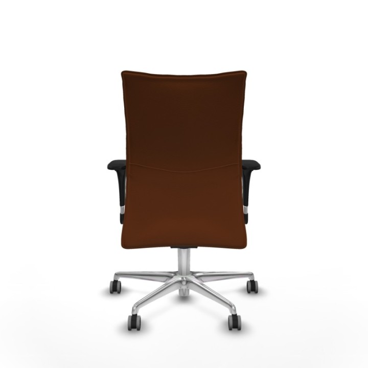 Albacete confidente sincro similpiel marrón brazos 1D base aluminio ruedas 65mm engomadas