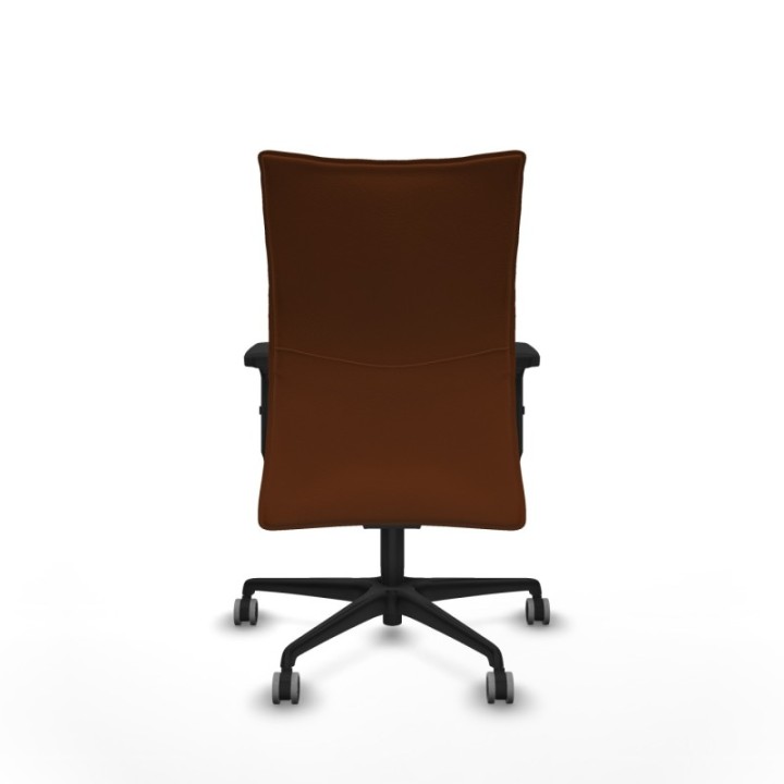 Albacete confidente sincro similpiel marrón brazos 2D base nailon ruedas 65mm engomadas