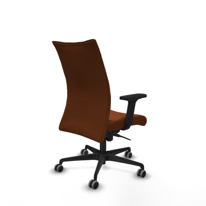 Albacete confidente sincro similpiel marrón brazos 2D base nailon ruedas 65mm engomadas