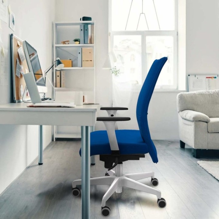 Albacete confidente sincro similpiel turquesa brazos 1D blancos base blanca ruedas 65mm engomadas