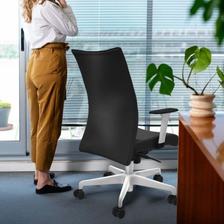 Albacete confidente sincro similpiel turquesa brazos 1D blancos base blanca ruedas 65 mm nailon