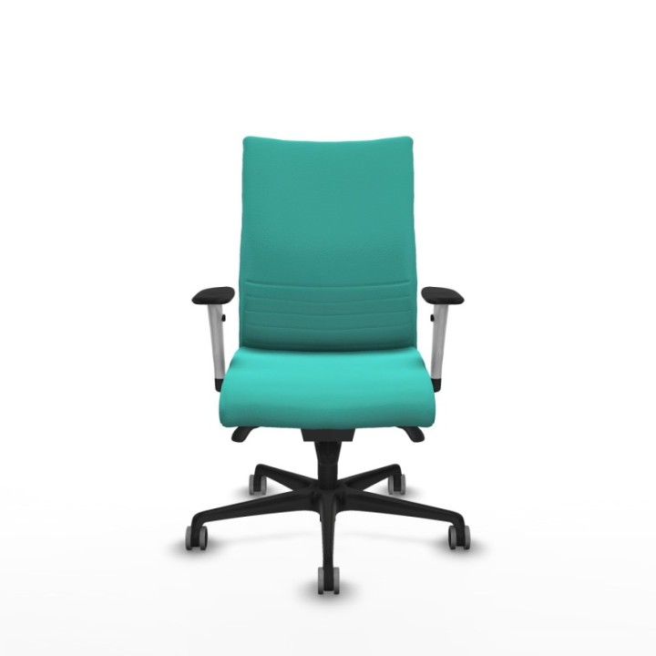 Albacete confidente sincro similpiel turquesa brazos 1D blancos base nailon ruedas 65mm engomadas