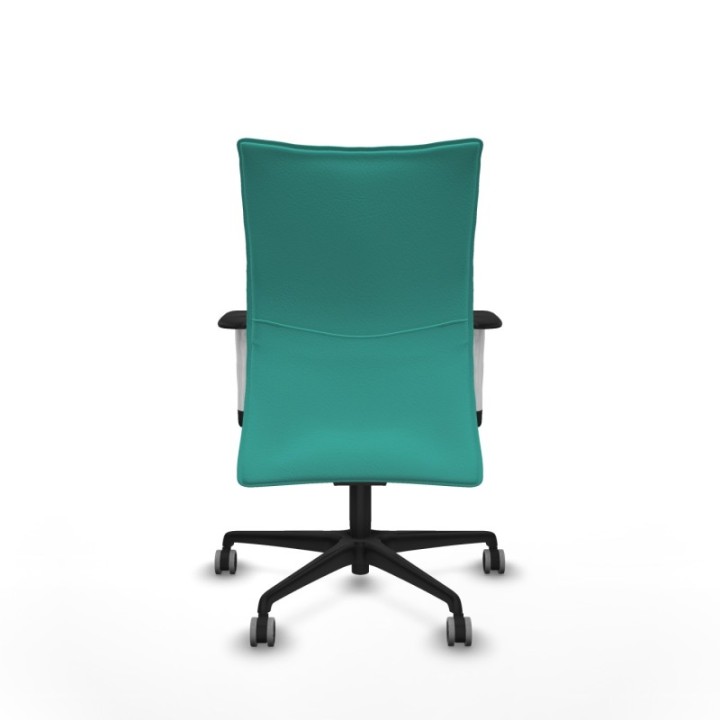 Albacete confidente sincro similpiel turquesa brazos 1D blancos base nailon ruedas 65mm engomadas