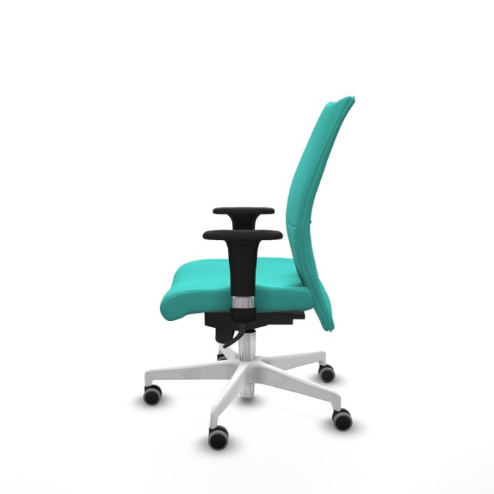 Albacete confidente sincro similpiel turquesa brazos 1D base blanca ruedas 65mm engomadas