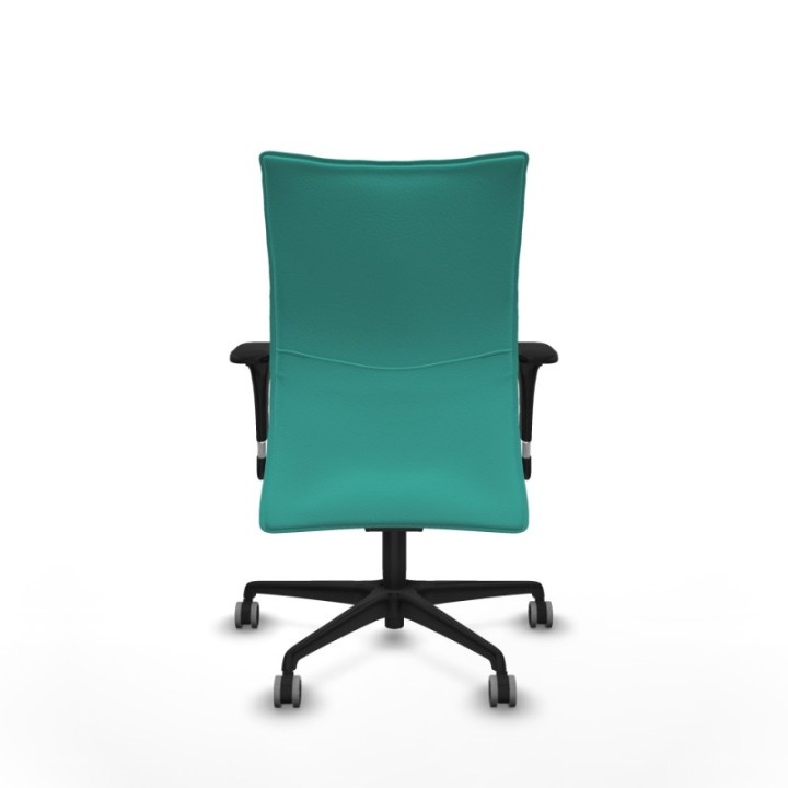 Albacete confidente sincro similpiel turquesa brazos 1D base nailon ruedas 65mm engomadas