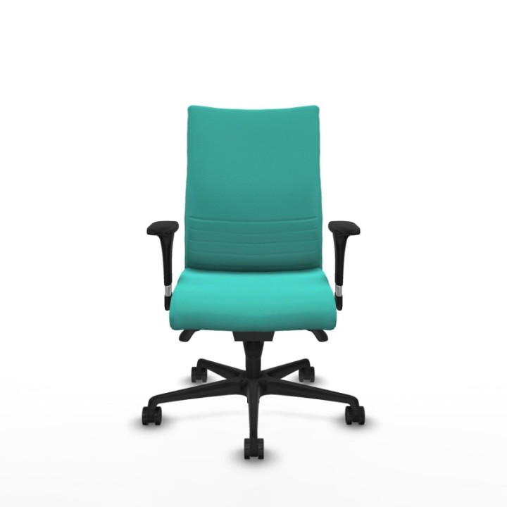 Albacete confidente sincro similpiel turquesa brazos 1D base nailon ruedas 65 mm nailon