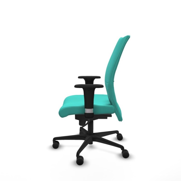 Albacete confidente sincro similpiel turquesa brazos 1D base nailon ruedas 65 mm nailon