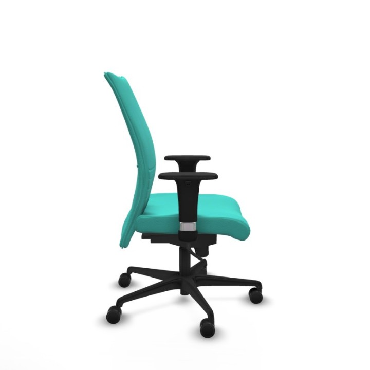 Albacete confidente sincro similpiel turquesa brazos 1D base nailon ruedas 65 mm nailon