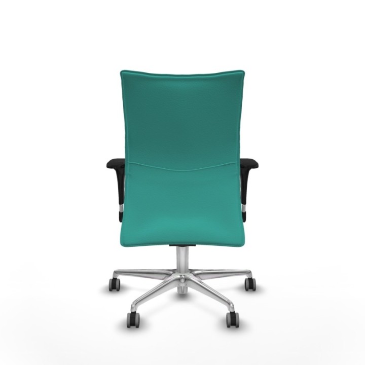 Albacete confidente sincro similpiel turquesa brazos 1D base aluminio ruedas 65mm engomadas