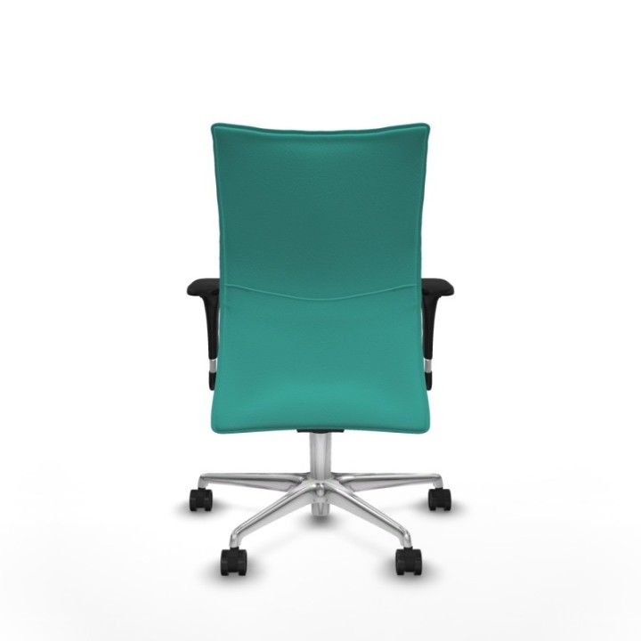 Albacete confidente sincro similpiel turquesa brazos 1D base aluminio ruedas 65 mm nailon