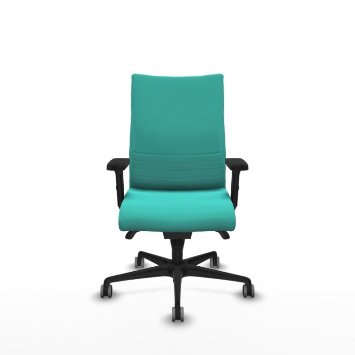 Albacete confidente sincro similpiel turquesa brazos 2D base nailon ruedas 65mm engomadas