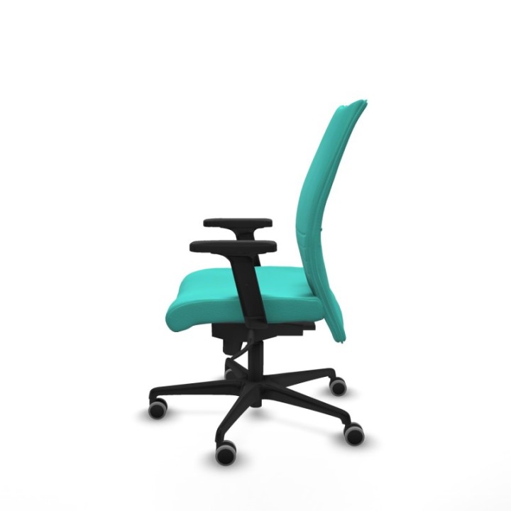 Albacete confidente sincro similpiel turquesa brazos 2D base nailon ruedas 65mm engomadas