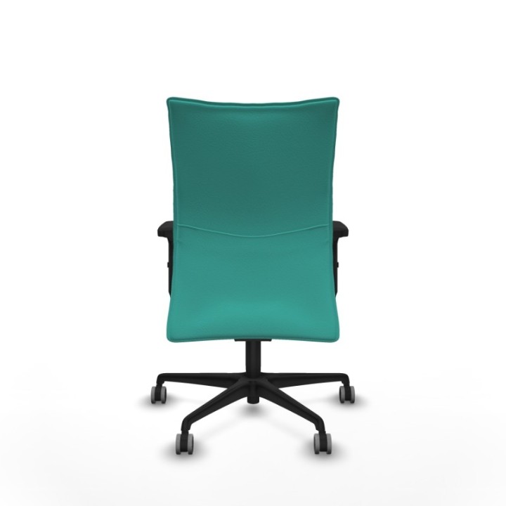 Albacete confidente sincro similpiel turquesa brazos 2D base nailon ruedas 65mm engomadas