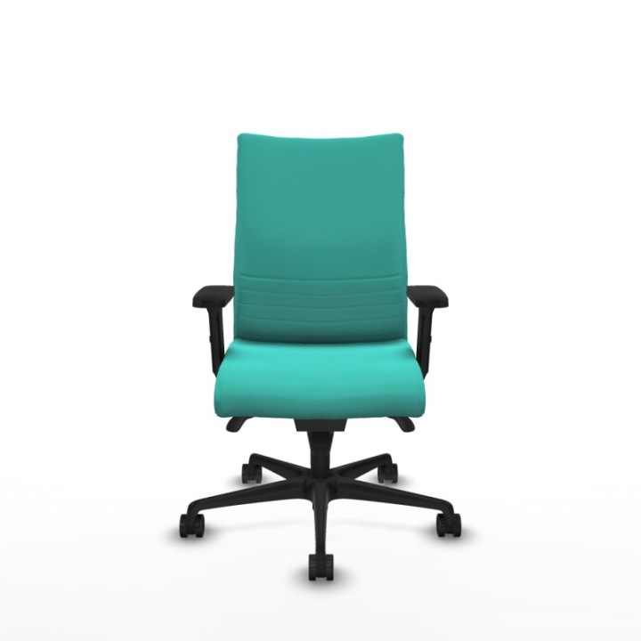 Albacete confidente sincro similpiel turquesa brazos 2D base nailon ruedas 65 mm nailon