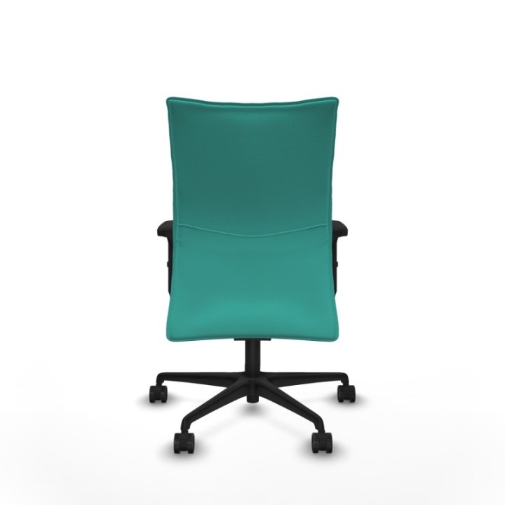 Albacete confidente sincro similpiel turquesa brazos 2D base nailon ruedas 65 mm nailon