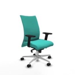 Albacete confidente sincro similpiel turquesa brazos 2D base aluminio ruedas 65 mm nailon