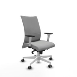 Albacete confidente sincro similpiel gris claro brazos 1D blancos base blanca ruedas 65mm engomadas