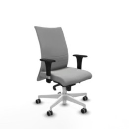 Albacete confidente sincro similpiel gris claro brazos 1D base blanca ruedas 65mm engomadas