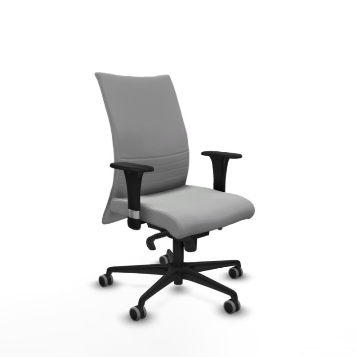 Albacete confidente sincro similpiel gris claro brazos 1D base nailon ruedas 65mm engomadas