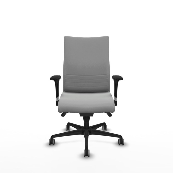 Albacete confidente sincro similpiel gris claro brazos 1D base nailon ruedas 65mm engomadas