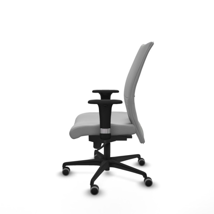 Albacete confidente sincro similpiel gris claro brazos 1D base nailon ruedas 65mm engomadas