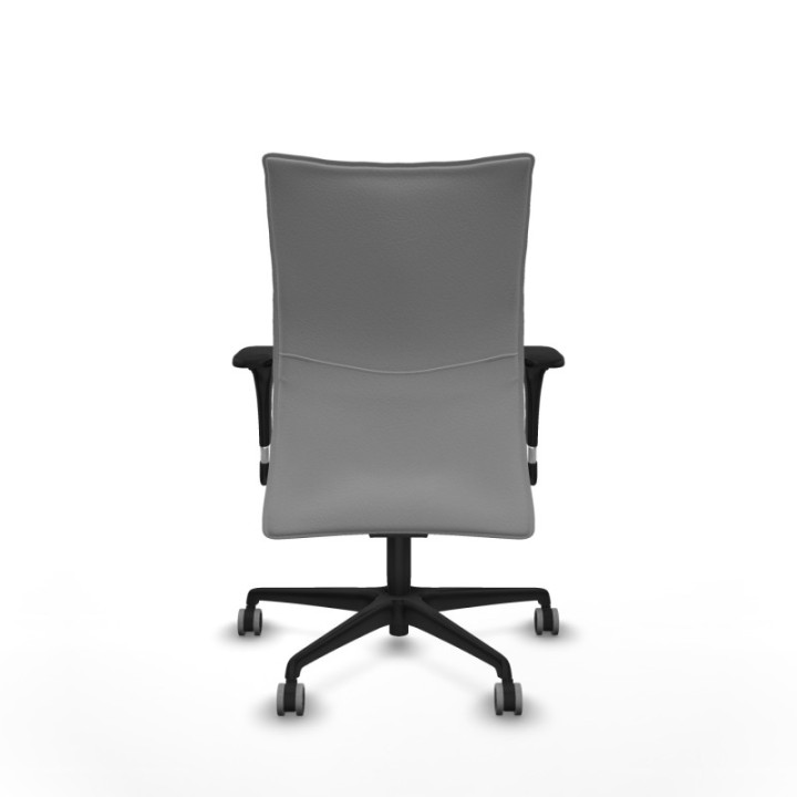 Albacete confidente sincro similpiel gris claro brazos 1D base nailon ruedas 65mm engomadas